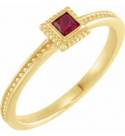 14K Yellow Ruby Stackable Family Ring - 715186021P