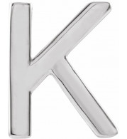 14K White Single Initial K Earring - 86800161P
