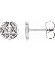 14K White Eye of Providence Earrings - 87026600P