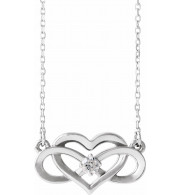 14K White 1/10 CTW Diamond Infinity-Inspired Heart 16-18 Necklace - 86677600P