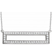 14K White 3/8 CTW Diamond Rectangle 16-18 Necklace - 65188760001P