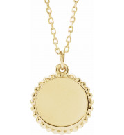 14K Yellow Beaded Disc 16-18 Necklace - 86472117P