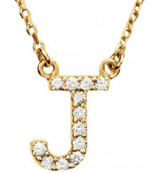 14K Yellow Initial J 1/8 CTW Diamond 16 Necklace - 67311135P