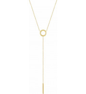 14K Yellow Circle & Bar Y 16-18 Necklace - 5172160001P