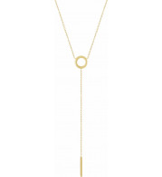 14K Yellow Circle & Bar Y 16-18 Necklace - 5172160001P