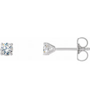 14K White 1/5 CTW Diamond 4-Prong Cocktail-Style Earrings - 297626096P