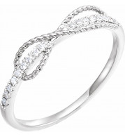 14K White 1/10 CTW Diamond Infinity-Inspired Ring - 65244860001P