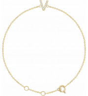 14K Yellow .05 CTW Diamond Initial V 6-7 Bracelet - 65268960048P