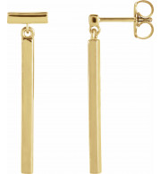 14K Yellow Articulated Bar Earrings - 87209107P