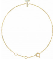 14K Yellow .05 CTW Diamond Initial T 6-7 Bracelet - 65268960046P
