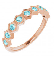 14K Rose Blue Zircon Stackable Ring - 71876687P