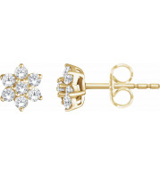 14K Yellow 3/8 CTW Diamond Flower Earrings - 65284860002P