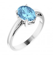 14K White Aquamarine Ring - 70531104P