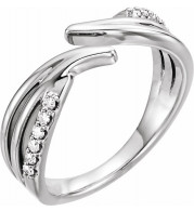 14K White 1/8 CTW Diamond Bypass Ring - 123168600P