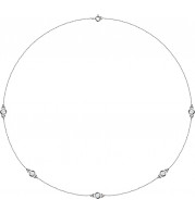 14K White 3/4 CTW Diamond 5-Station 18 Necklace - 6857760014P