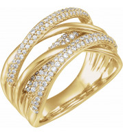14K Yellow 1/2 CTW Diamond Criss-Cross Ring - 65232460002P