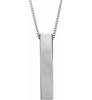 14K White Sculptural Bar 16-18 Necklace - 86980201P
