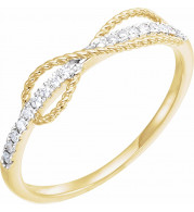 14K Yellow 1/10 CTW Diamond Infinity-Inspired Ring - 65244860000P