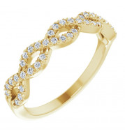 14K Yellow 1/6 CTW French-Set Twist-Style Diamond Anniversary Band - 124097601P