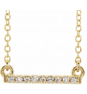 14K Yellow .07 CTW Petite Diamond Bar 16-18 Necklace - 65201760000P