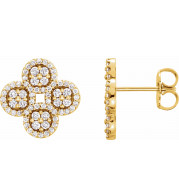 14K Yellow 1/2 CTW Diamond Clover Earrings - 86362601P