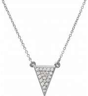 14K White 1/5 CTW Diamond Triangle 16.5 Necklace - 86423600P