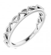 14K White Stackable Crown Ring - 51891101P