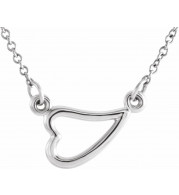 14K White Heart 16-18 Necklace - 86418101P