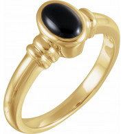 14K Yellow Onyx Bezel-Set Ring - 61946252623P