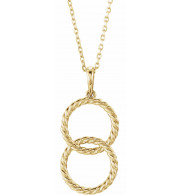 14K Yellow Interlocking Circle 16-18 Necklace - 86610601P