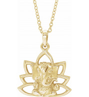 14K Yellow Ganesha 16-18 Necklace - 86942107P