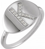 14K White Initial K 1/10 CTW Diamond Ring - 653628631P