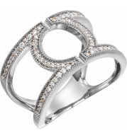 14K White 1/4 CTW Round Geometric Diamond Ring - 65232260000P
