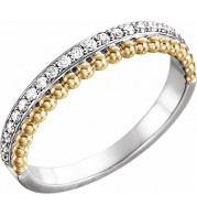 14K White/Yellow 1/5 CTW Diamond Beaded Ring - 123116605P