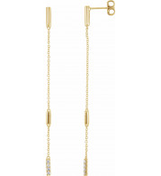 14K Yellow 1/10 CTW Diamond Chain Earrings - 65233760001P