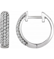 14K White 1/3 CTW Diamond Hoop Earrings - 65295560001P