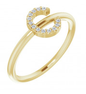 14K Yellow .05 CTW Diamond Initial C Ring - 1238346011P