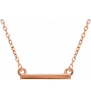 14K Rose 18x1.5 mm Petite Bar 16-18 Necklace - 65195060002P