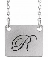 14K White Geometric 18 Necklace - 86559105P