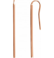 14K Rose Vertical Bar Earrings - 651815102P