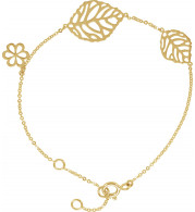 14K Yellow Leaf & Floral-Inspired Bracelet - 650116101P