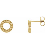 14K Yellow Beaded Stud Earrings - 86524601P