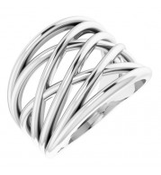 14K White Criss-Cross Ring - 51884101P