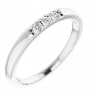 14K White .09 CTW Diamond French-Set Anniversary Band - 124030601P