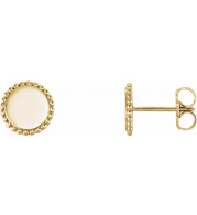 14K Yellow Engravable Beaded Earrings - 86471601P
