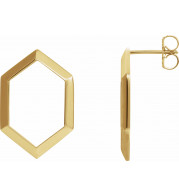 14K Yellow Geometric Drop Earrings - 87020601P