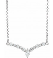 14K White 1/3 CTW Diamond 18 V Necklace - 86943615P