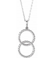 14K White Interlocking Circle 16-18 Necklace - 86610600P