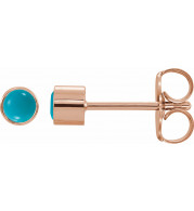 14K Rose Turquoise Bezel-Set Earrings - 2000316602P