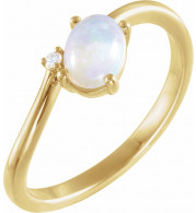 14K Yellow Ethiopian Opal & .015 CT Diamond Bypass Ring - 72085606P